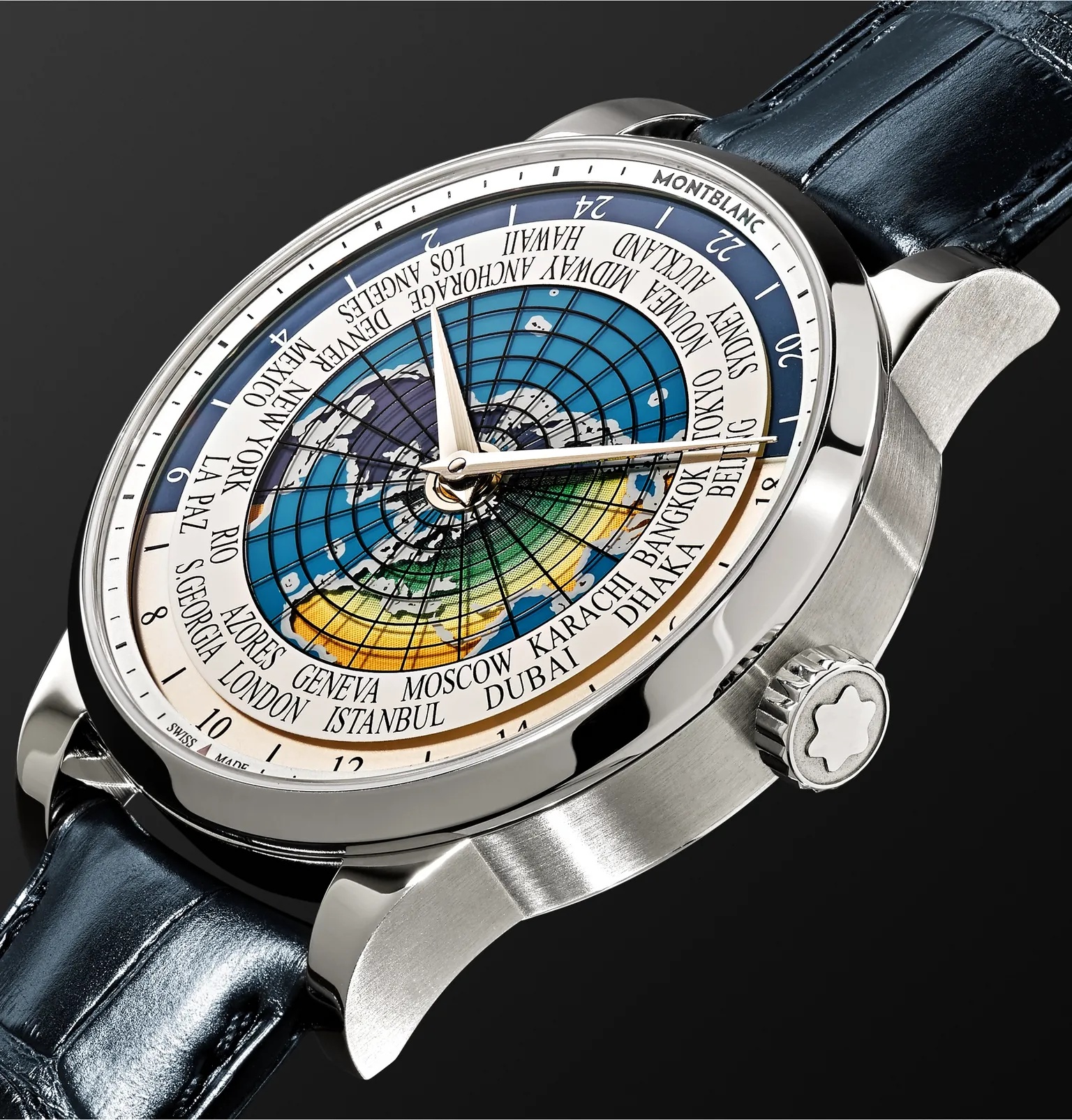 Heritage Spirit Orbis Terrarum LATIN UNICEF 41mm Stainless Steel and Alligator Watch, Ref. No. 11653 - 4