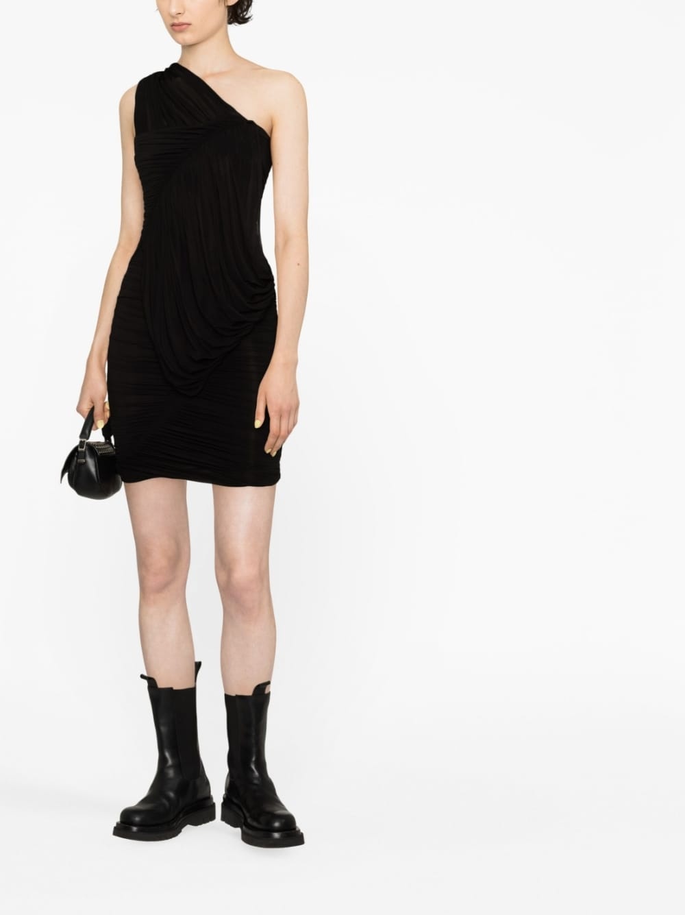 one-shoulder ruched minidress - 2
