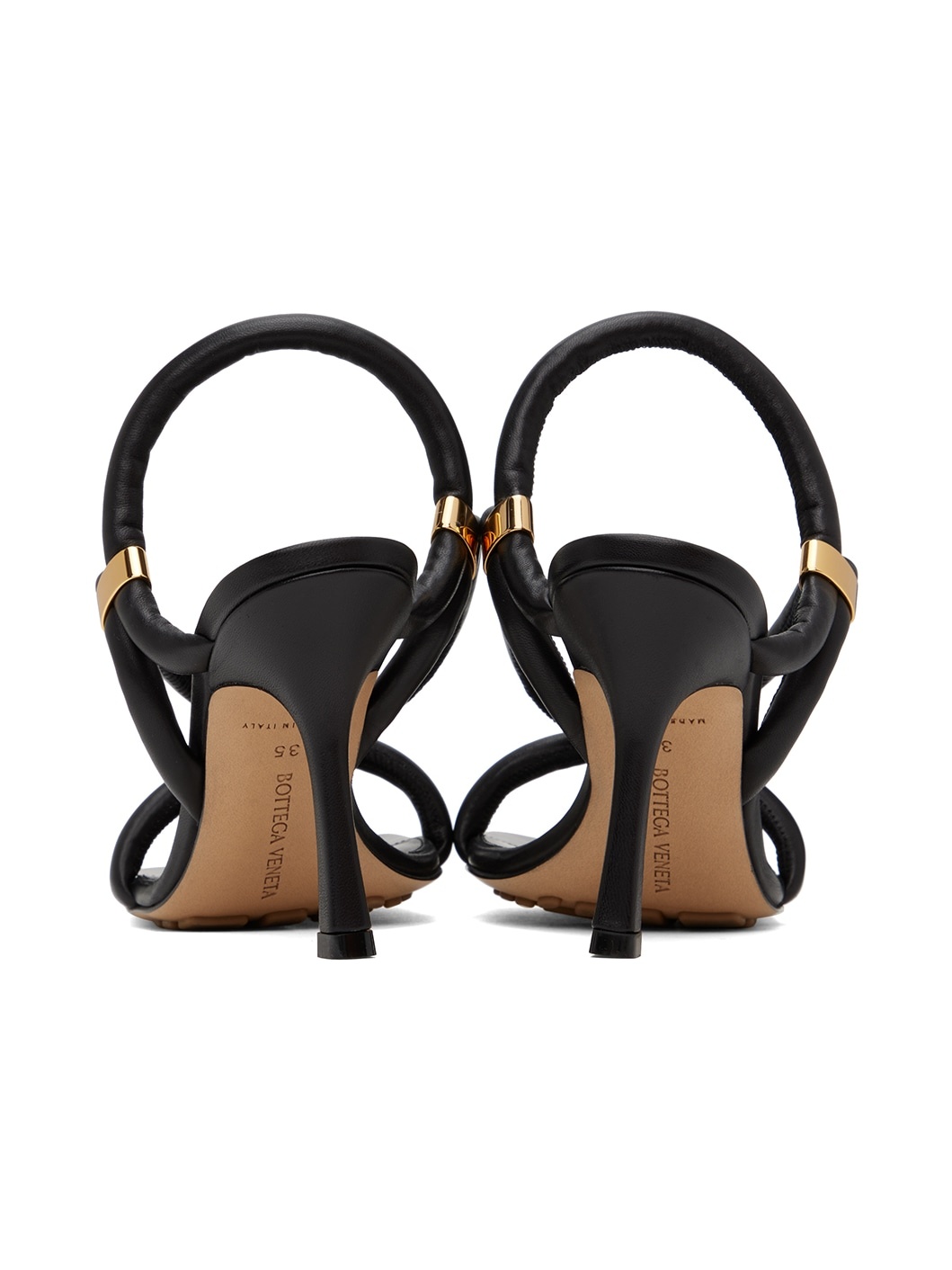 Black Stretch Strap Sandals - 2