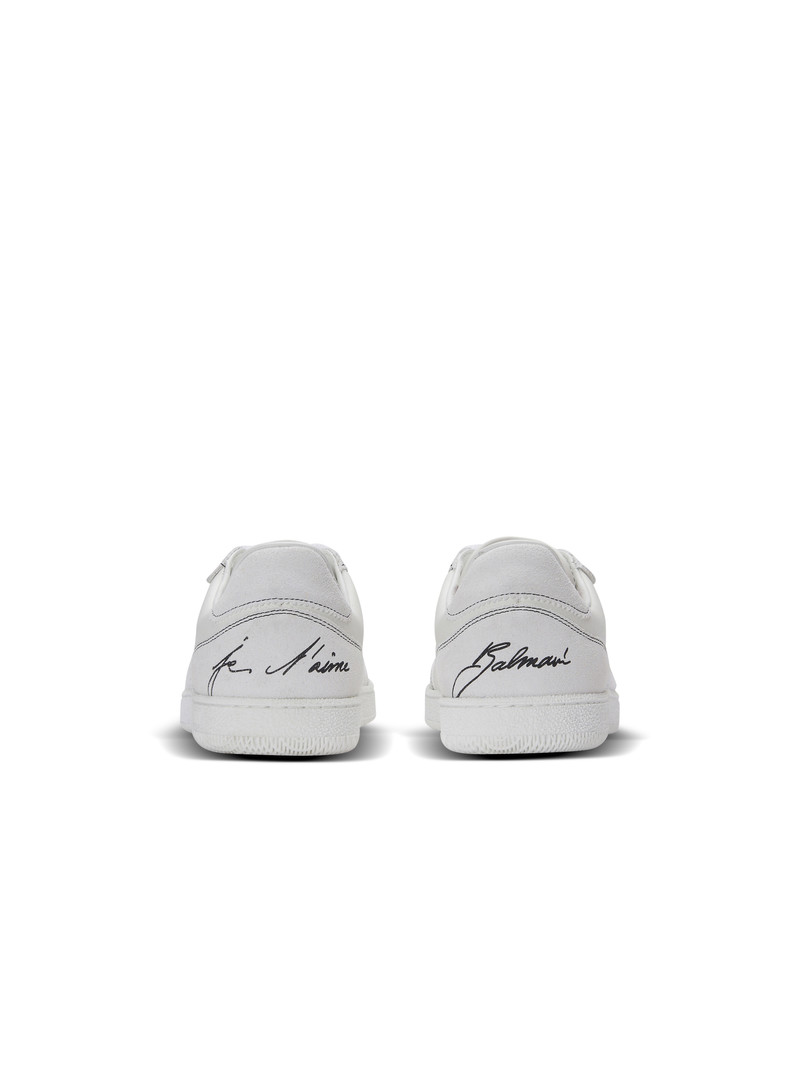 Balmain Swan trainers in calfskin and suede 5