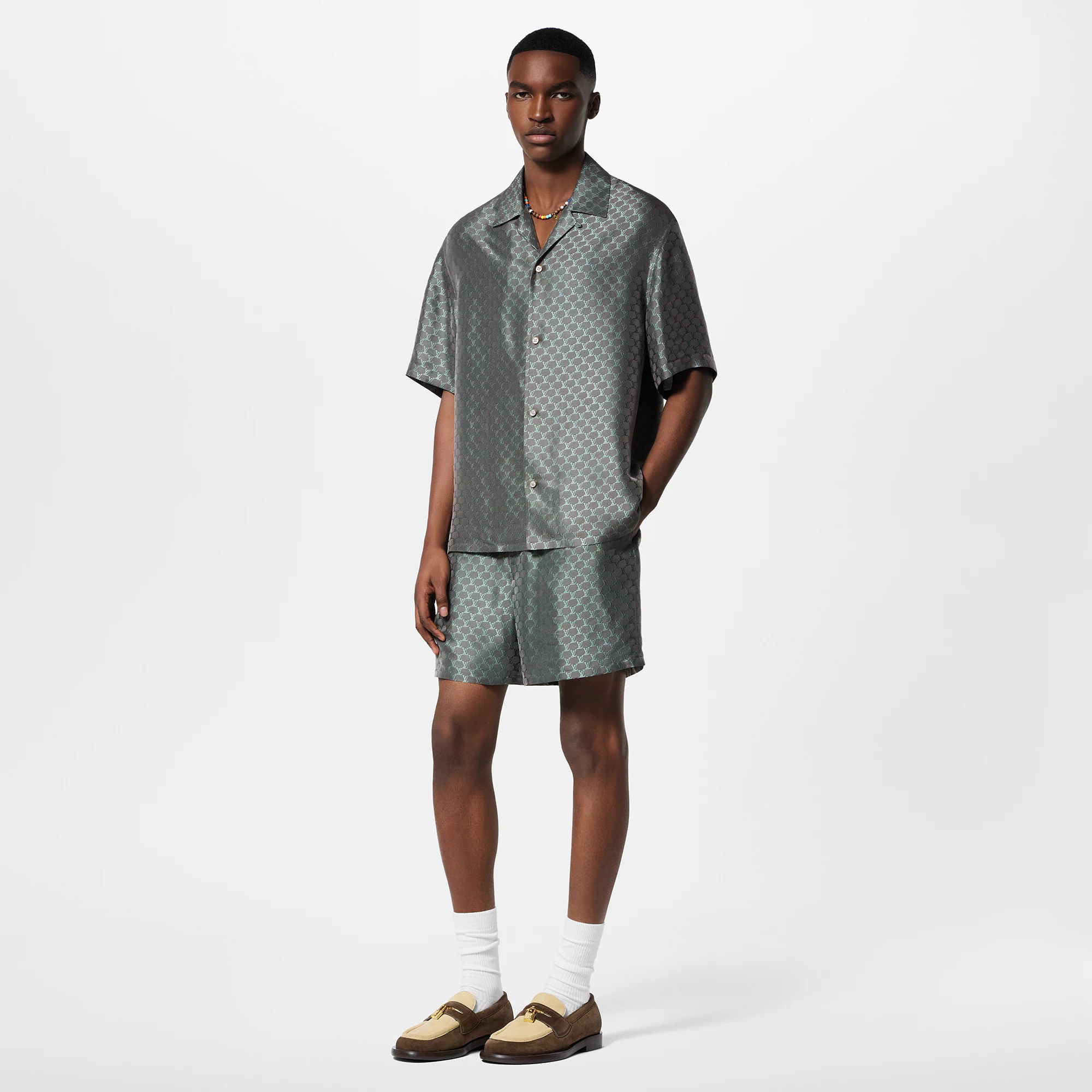 Drawstring Jacquard Silk-Blend Shorts - 4