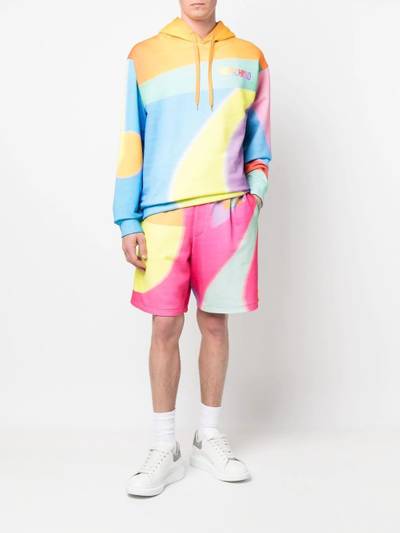 Moschino rainbow logo-print hoodie outlook