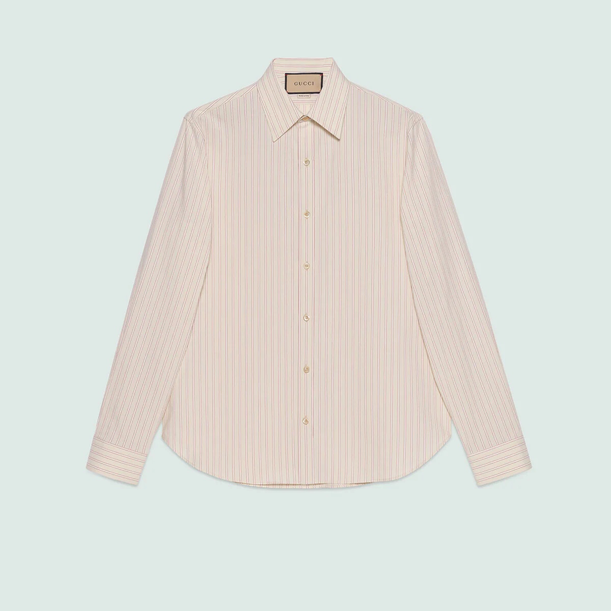 Washed stripe cotton shirt - 1