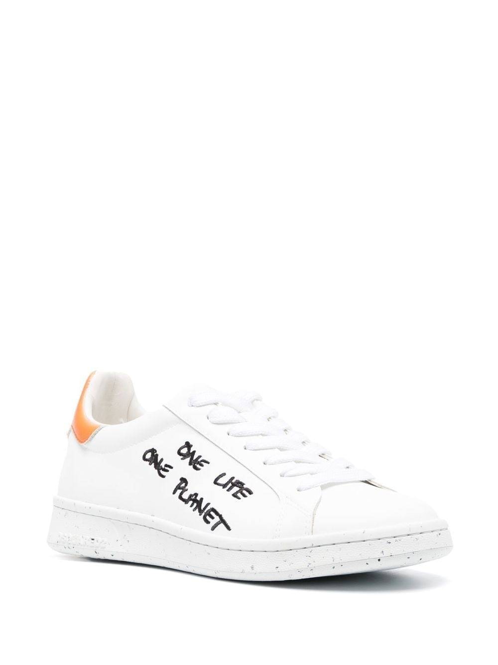 slogan-print low-top sneakers - 2