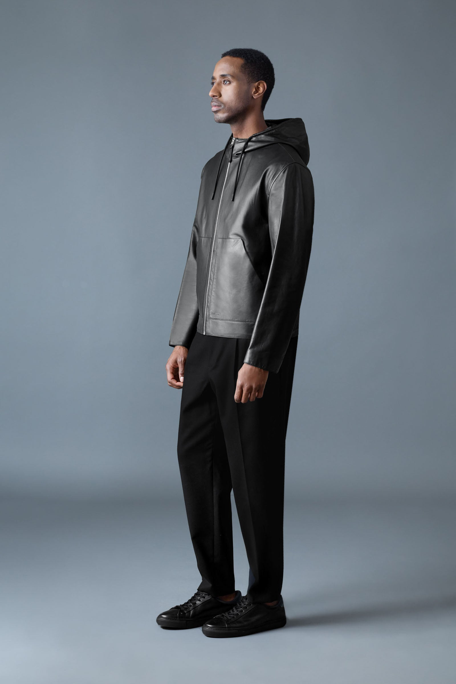 IVAN Leather Hooded Jacket - 3
