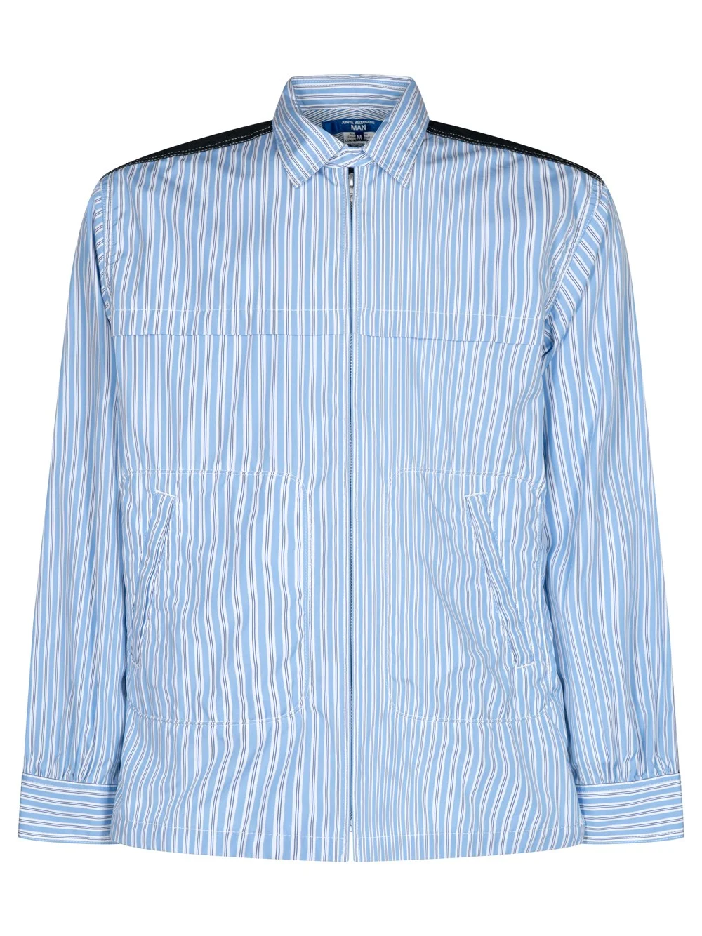 STRIPED COTTON SHIRT WITH ZIPPER - 1