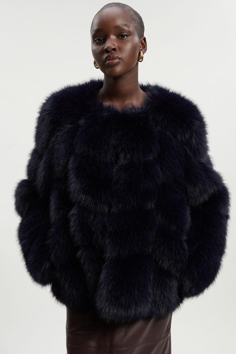 Faux Fur Panelled Long Sleeve Jacket 5