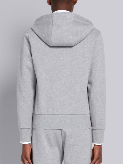 Thom Browne Light Grey Double Knit Cotton 4-Bar Zip-up Hoodie outlook