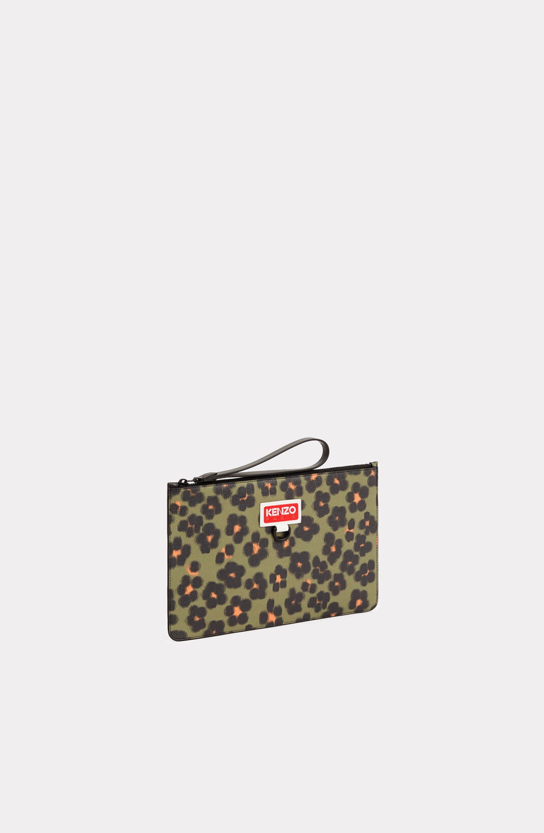 'Hana Leopard' large clutch bag - 1