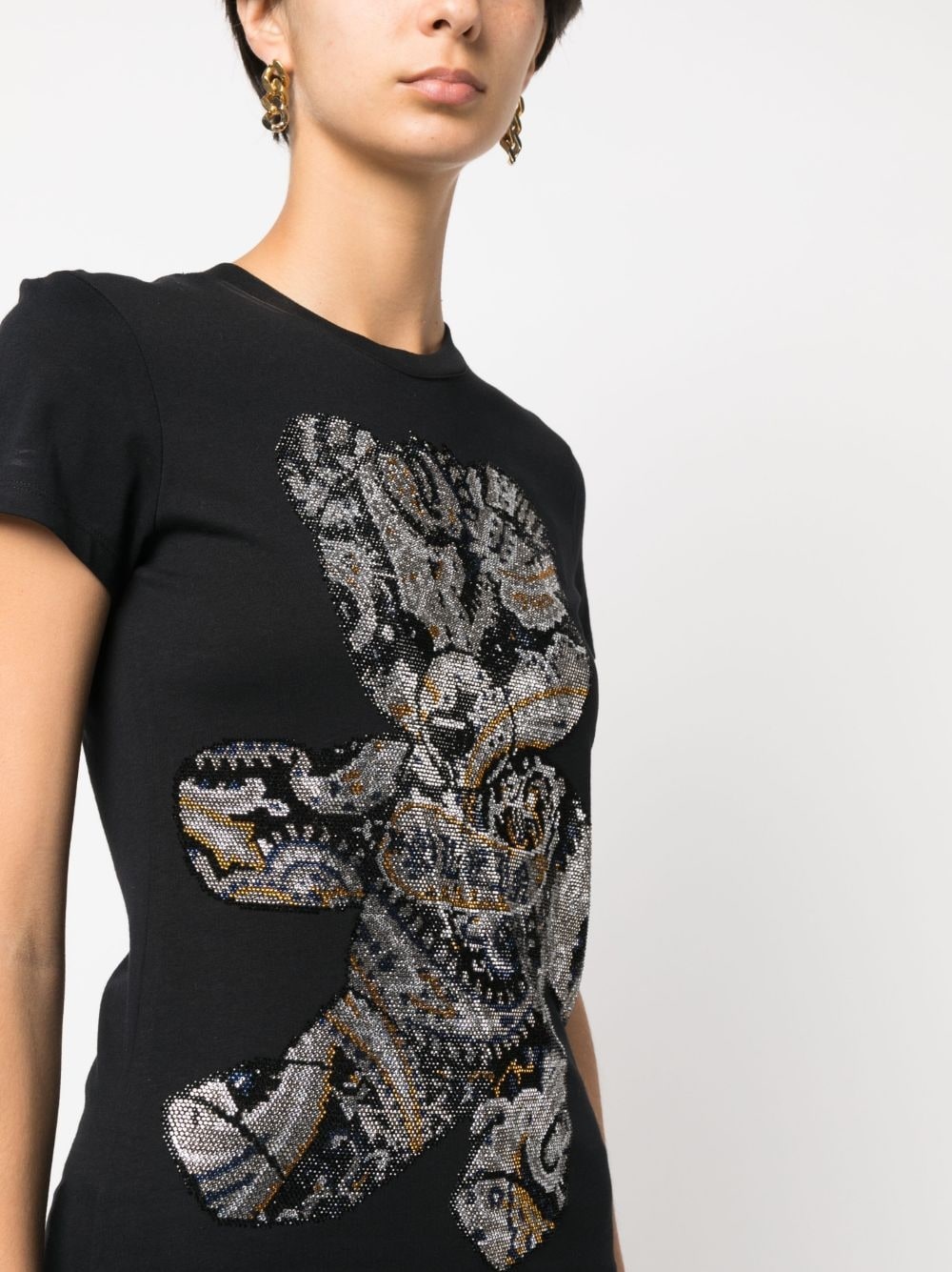 teddy bear rhinestone-embellished T-shirt - 5