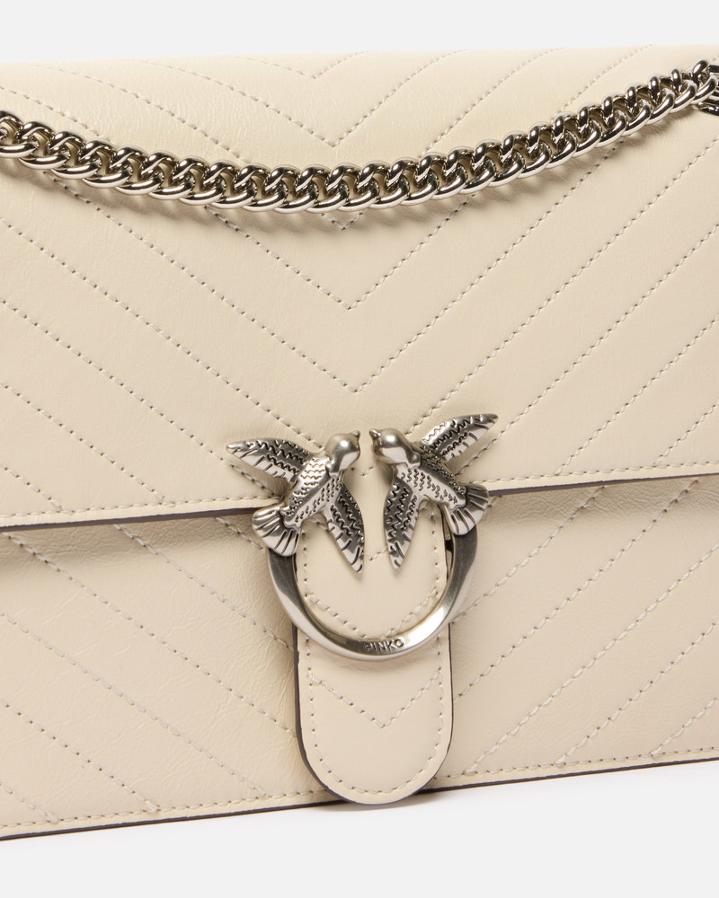 LOVE BAG ONE MEDIUM HANDBAG IN CHEVRON LEATHER 3