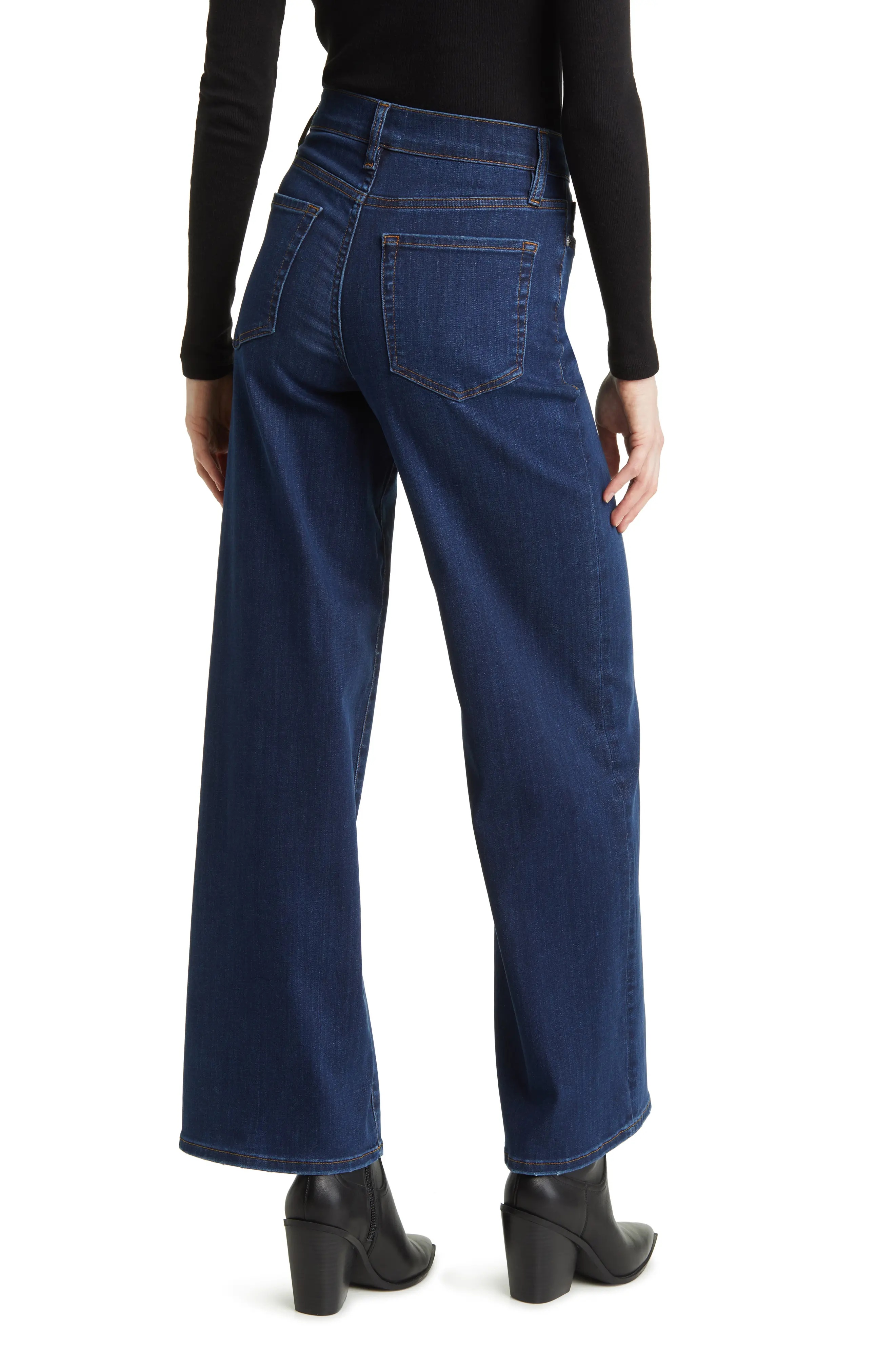 Le Slim Palazzo High Waist Wide Leg Jeans - 3