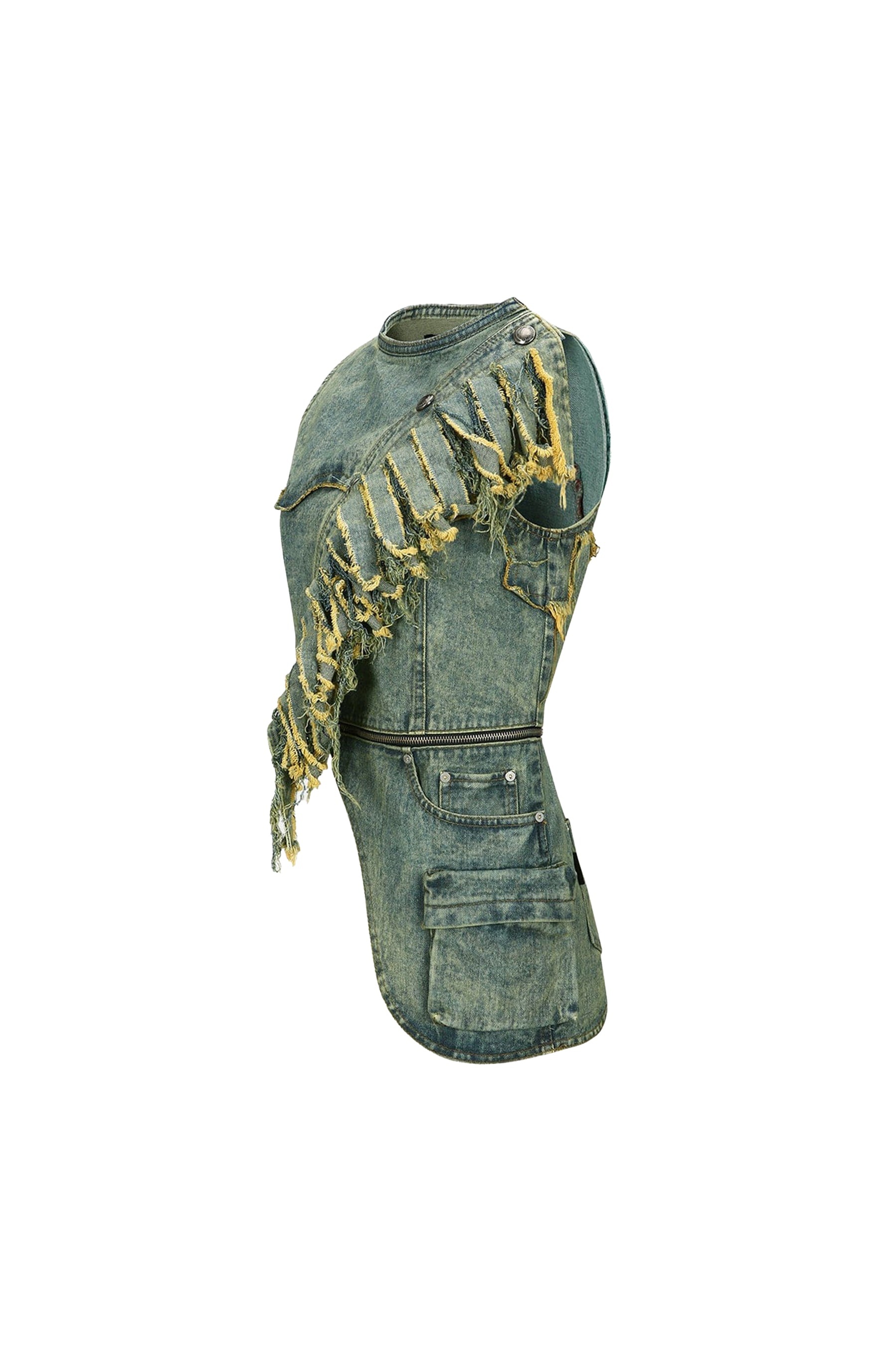 ★ANDERSSON BELL★ Nora Detachable Denim Top atb1120wCOATED Andersson Bell NORA DETACHABLE DENIM TOP / COATED YLW