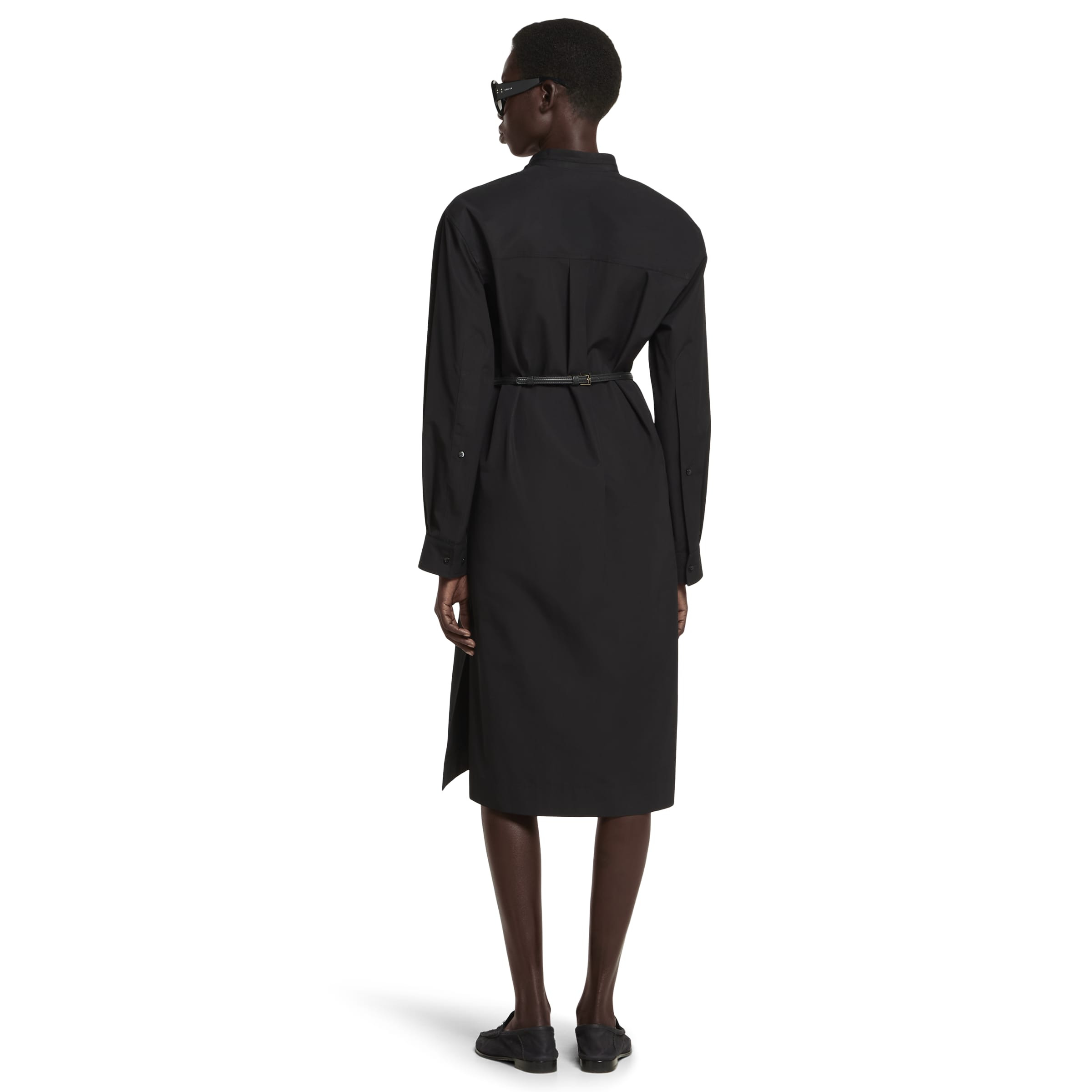 Cotton poplin dress with Horsebit belt - 4