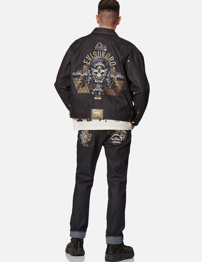 Hannya and Logo Embroidered Denim Jacket 3