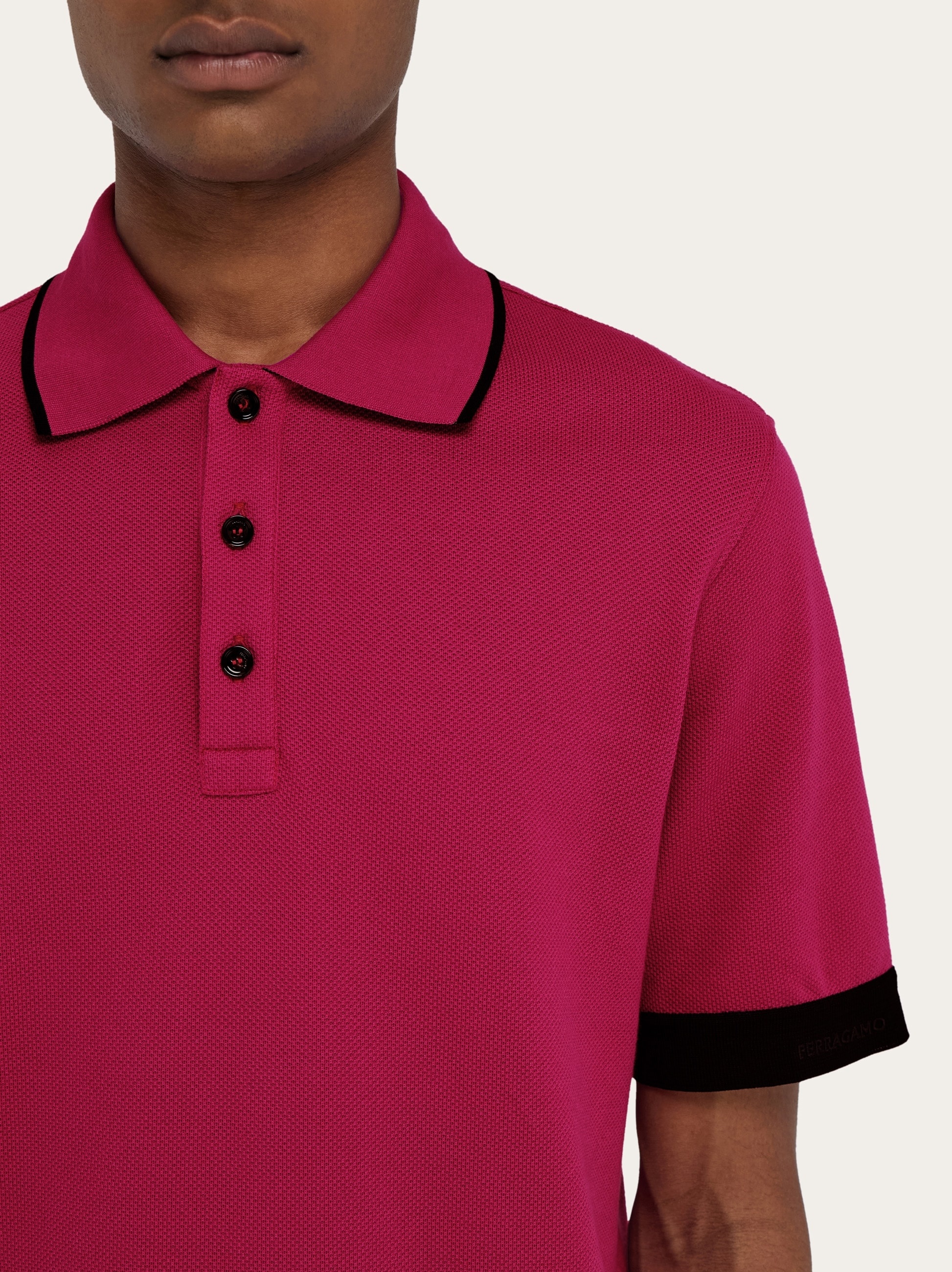 Polo shirt with contrasting sleeve detail - 4