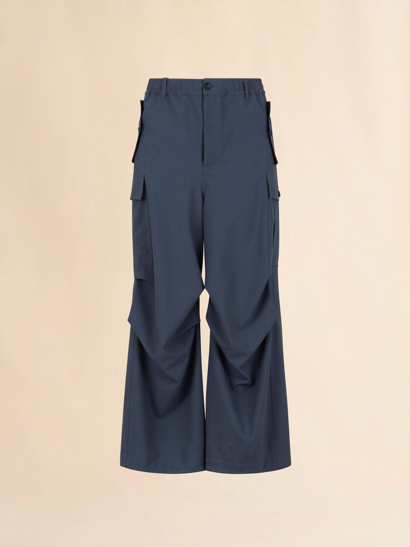 GRAY WOOL CARGO PANTS WITH MARNI SYMBOL 1