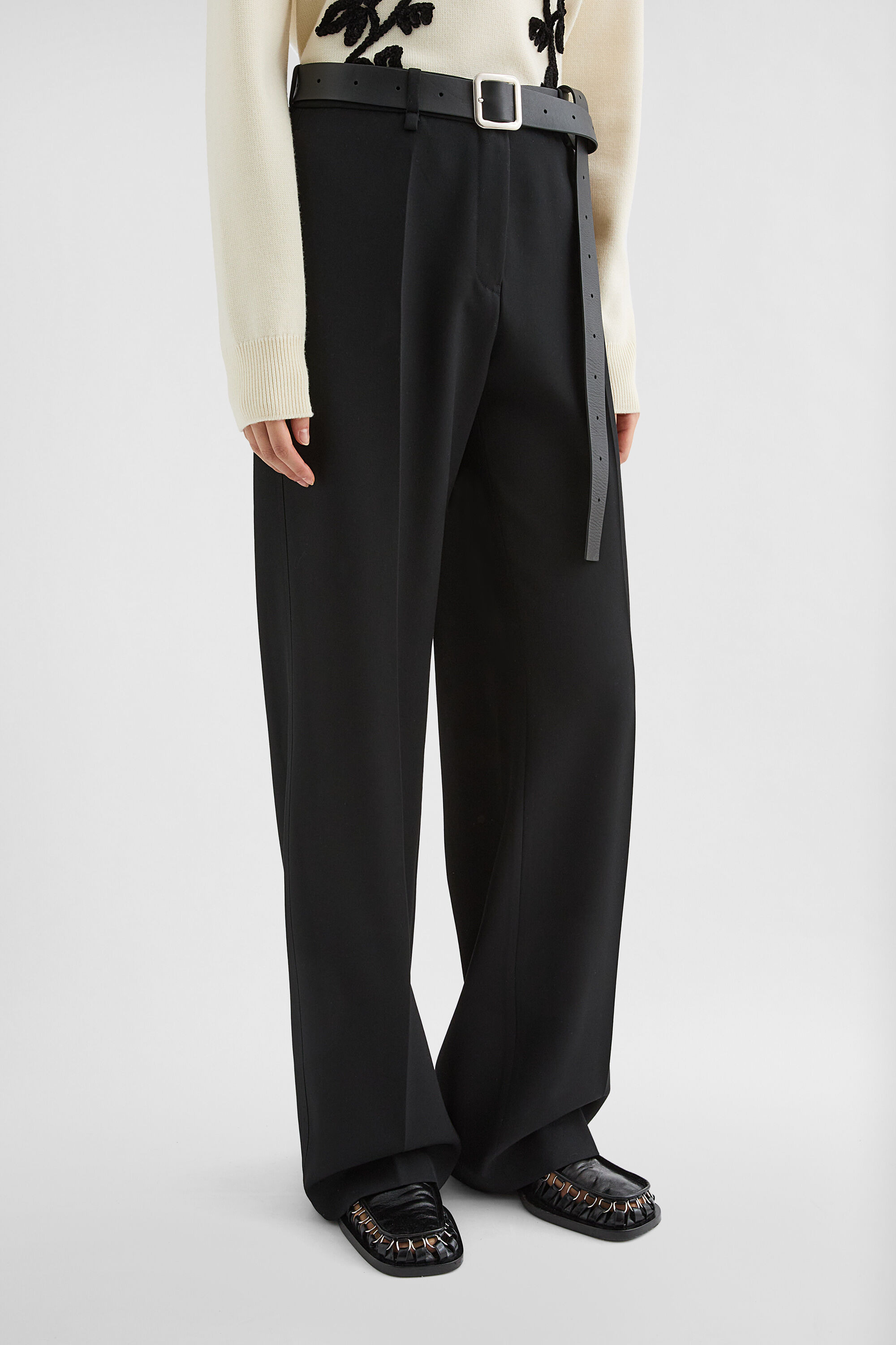 Wool Gabardine Tailored Trousers - 4