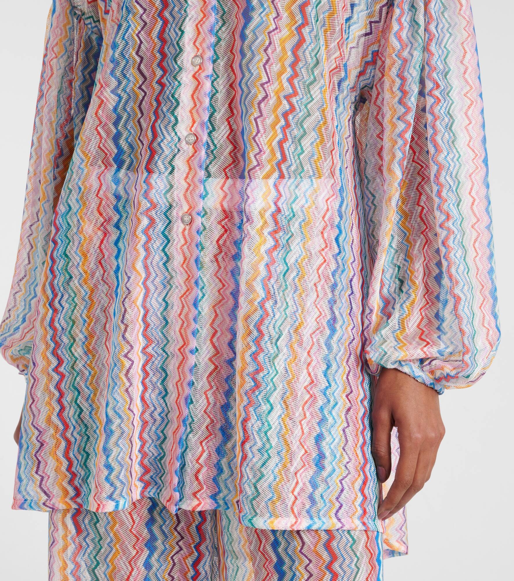 Zigzag sheer oversized shirt - 5