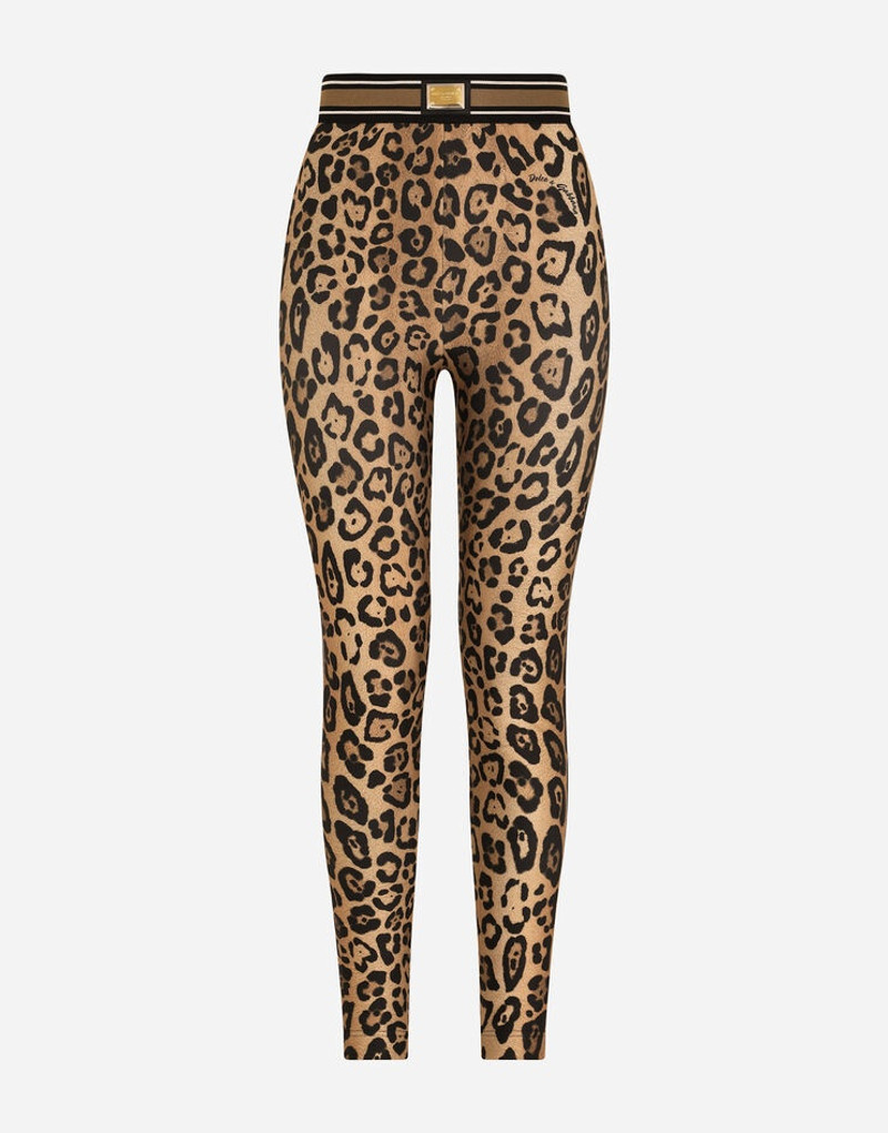Leopard-print spandex/jersey leggings 1