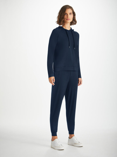 Derek Rose Women's Pullover Hoodie Basel Micro Modal Stretch Navy outlook