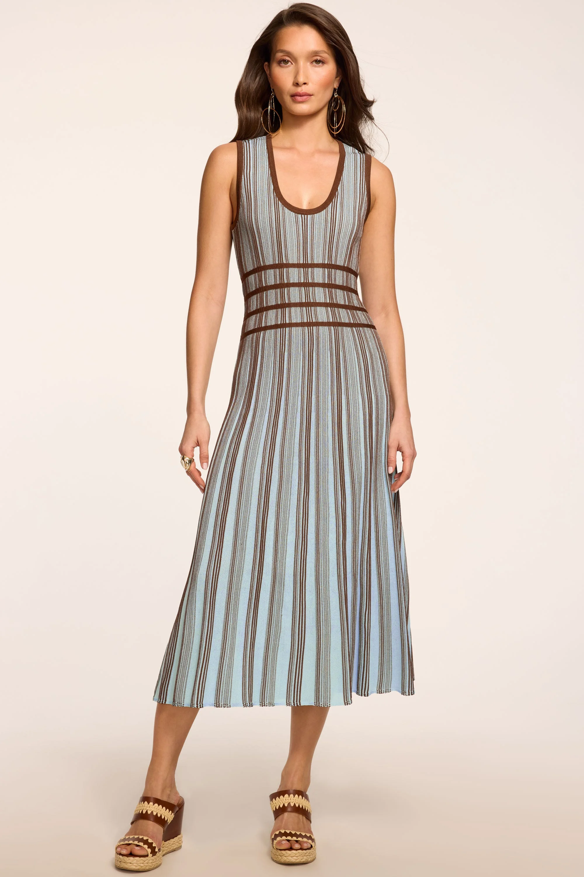 Arlette Striped Knit Midi Dress - 1