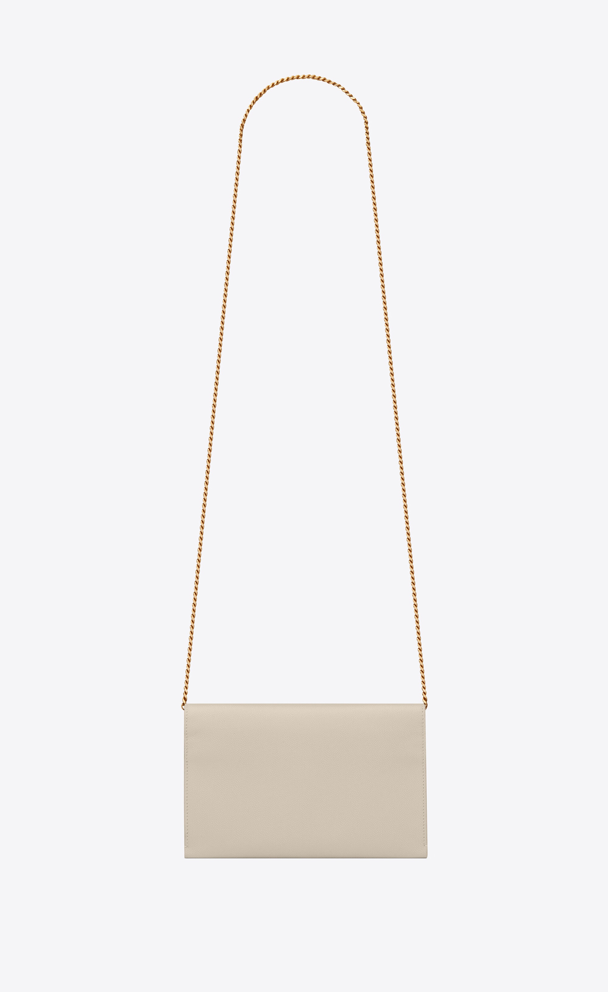 uptown chain wallet in grain de poudre embossed leather - 4