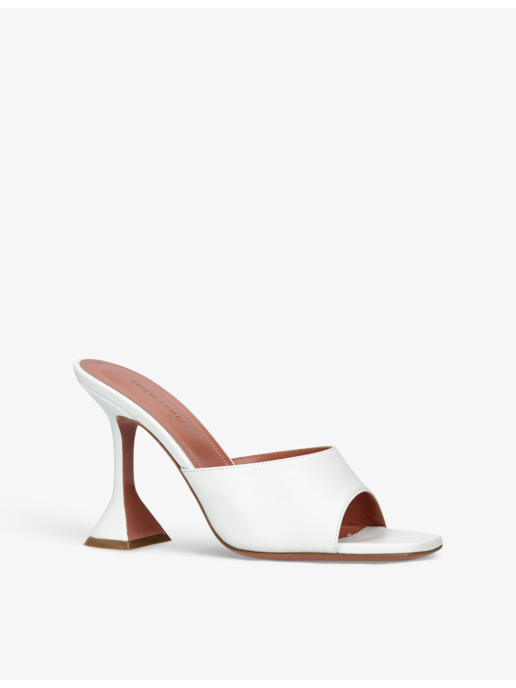 Lupita brand-logo leather heeled courts - 3