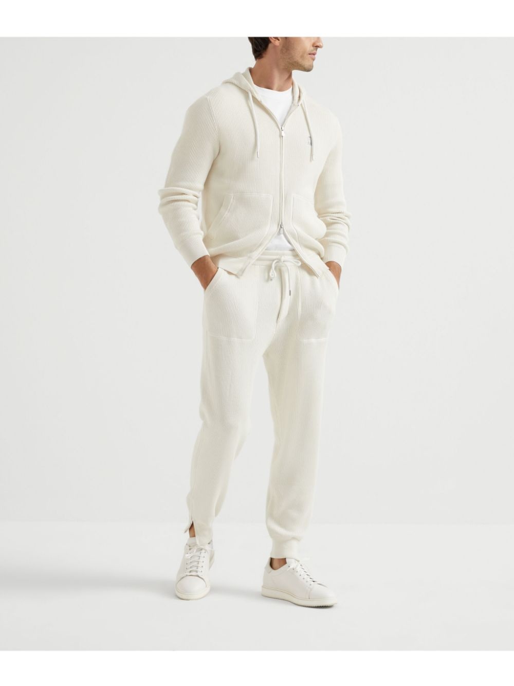 ribbed-knit hoodie - 2