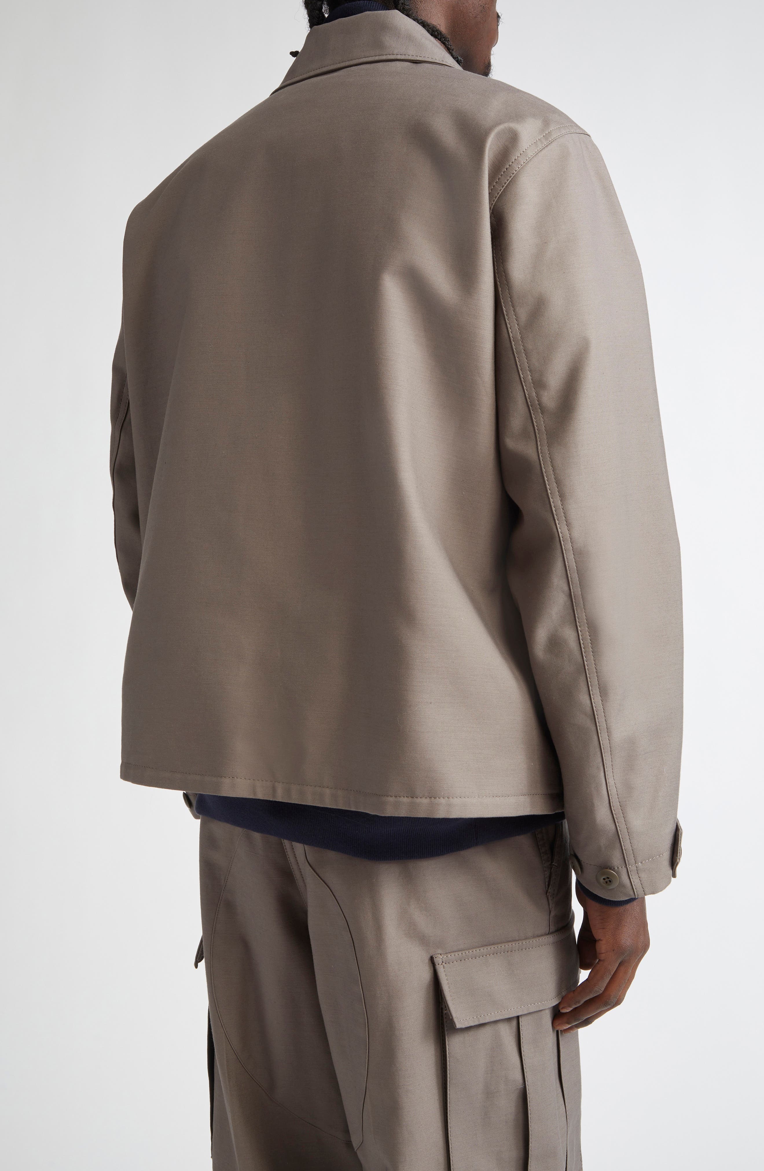 Sacai x WTAPS® Layered Chore Jacket in Taupe at Nordstrom - 3
