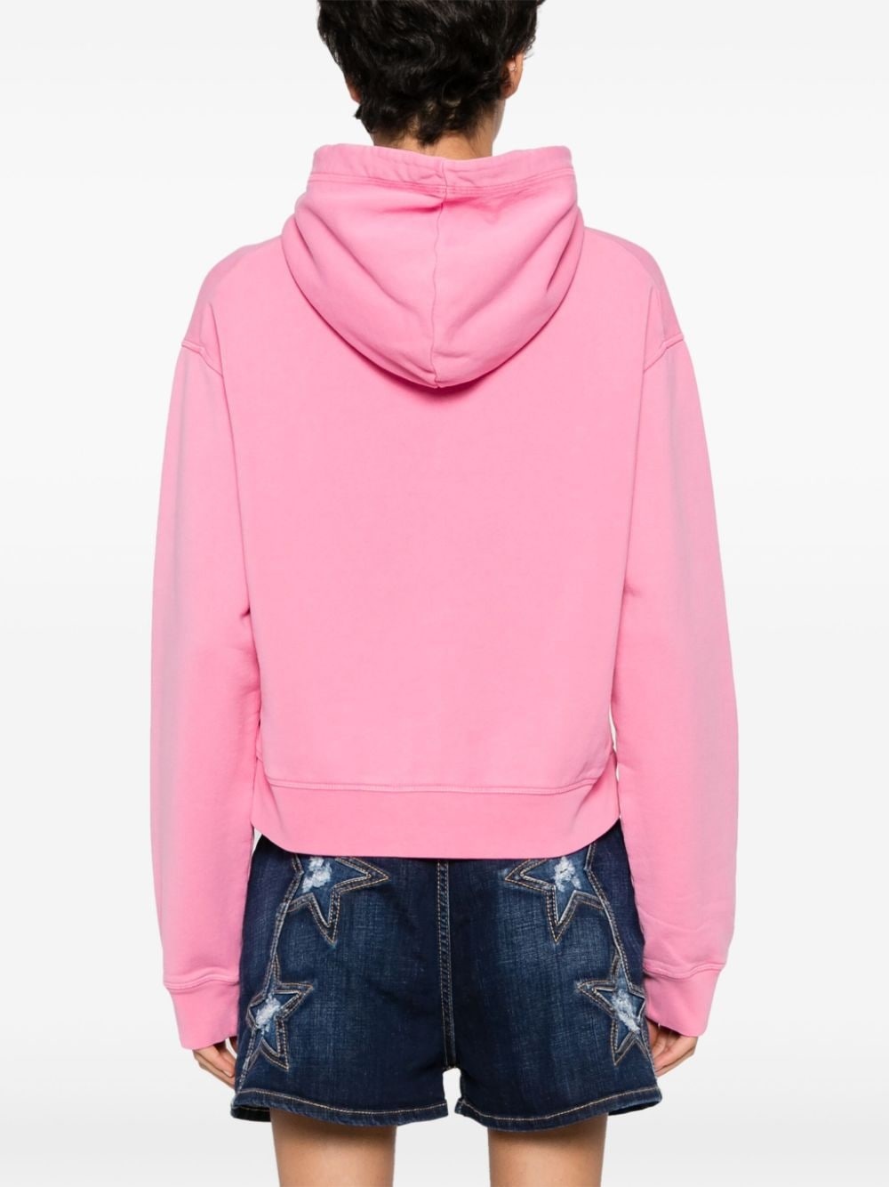 graphic-print cropped hoodie - 4