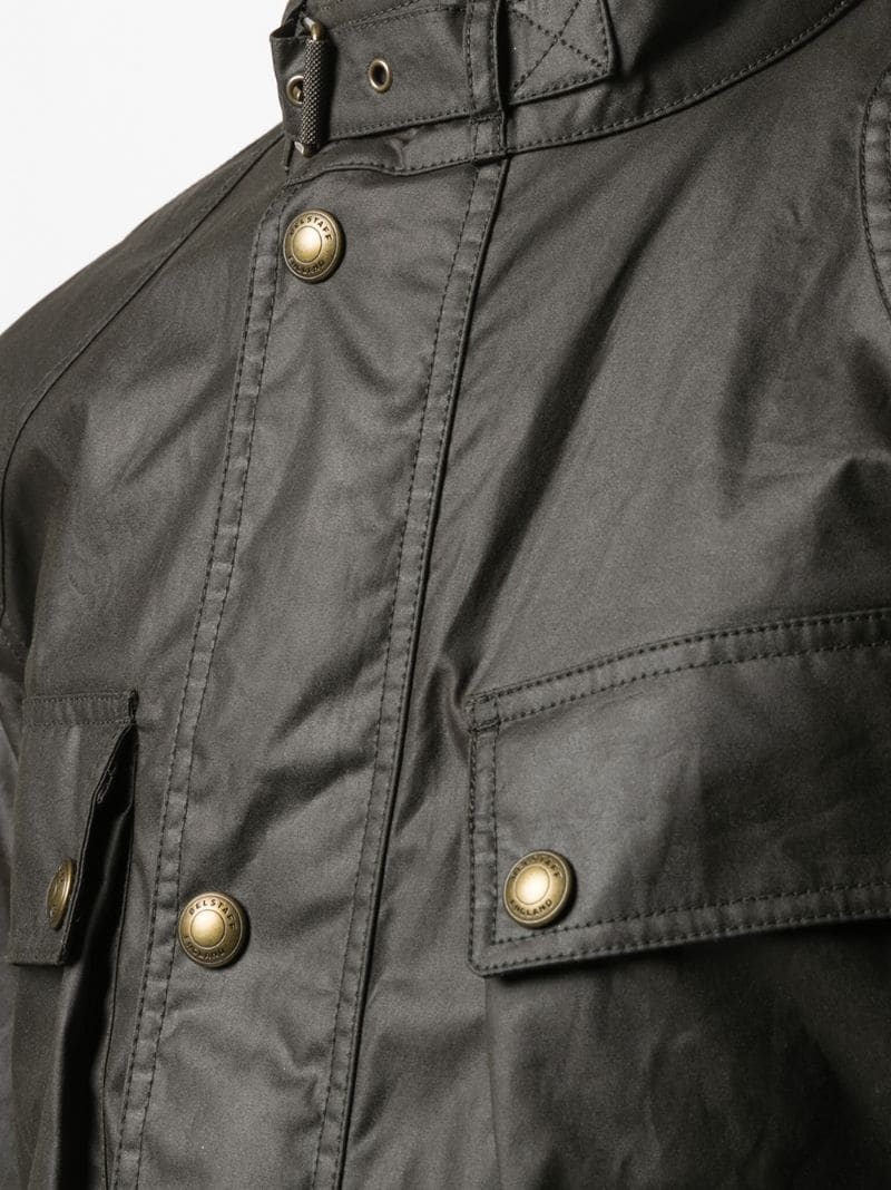 waxed belted jacket - 5