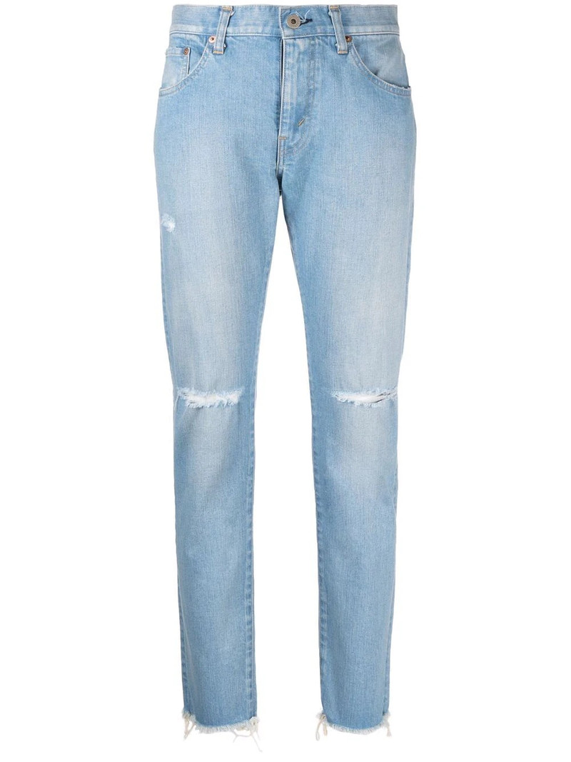 distressed skinny-cut jeans 1