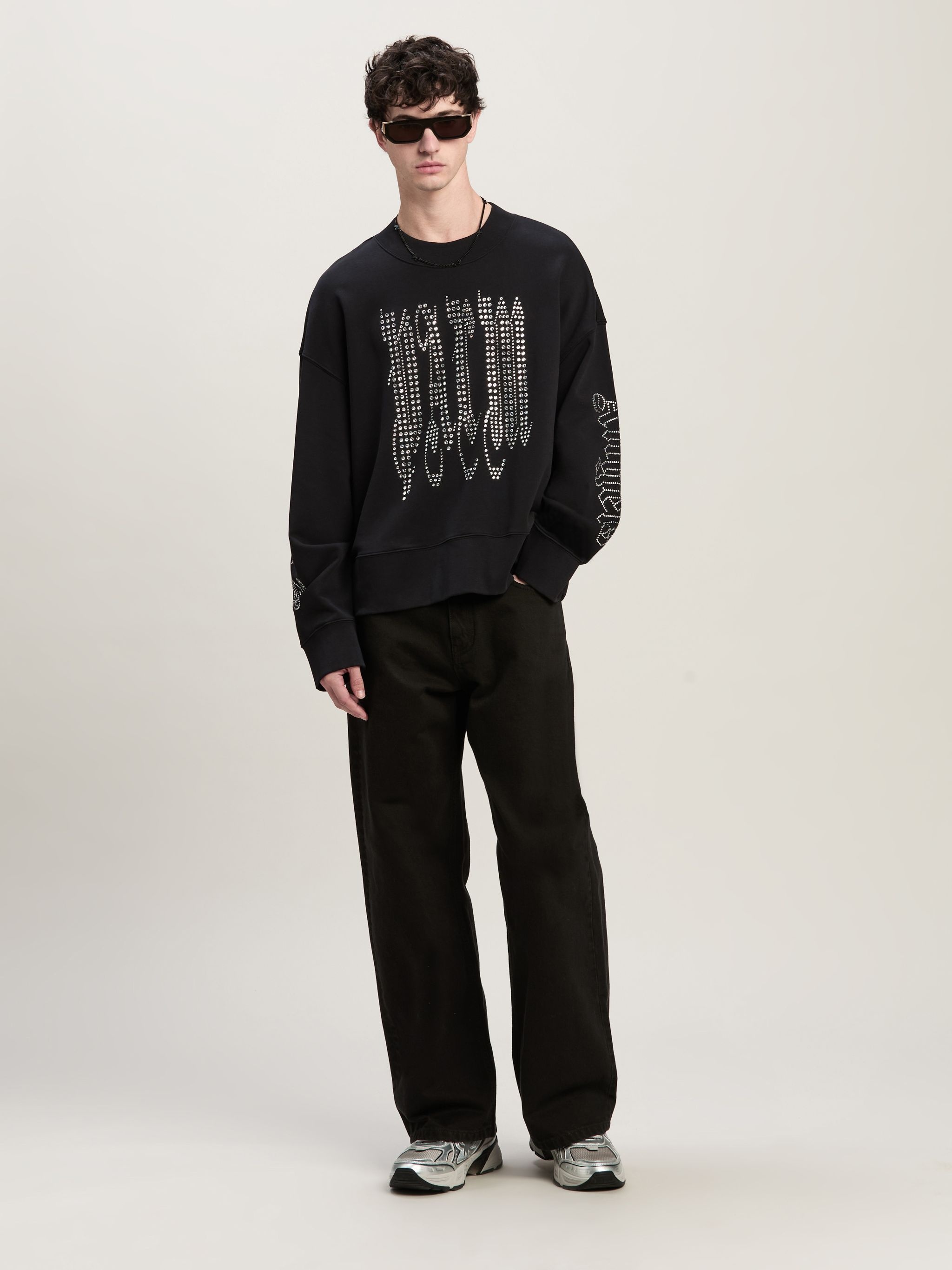 Gothic Logo Studded Crewneck - 2