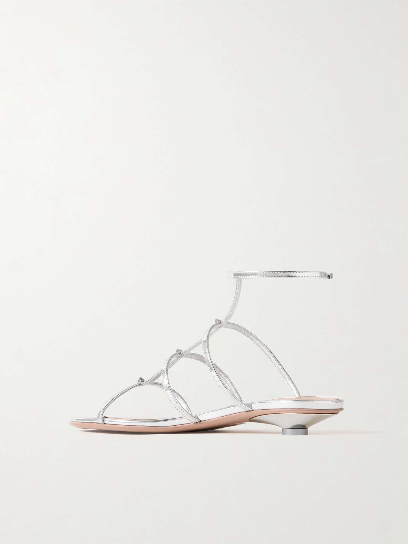 Rockstud Wispy 20 embellished mirrored-leather sandals - 3