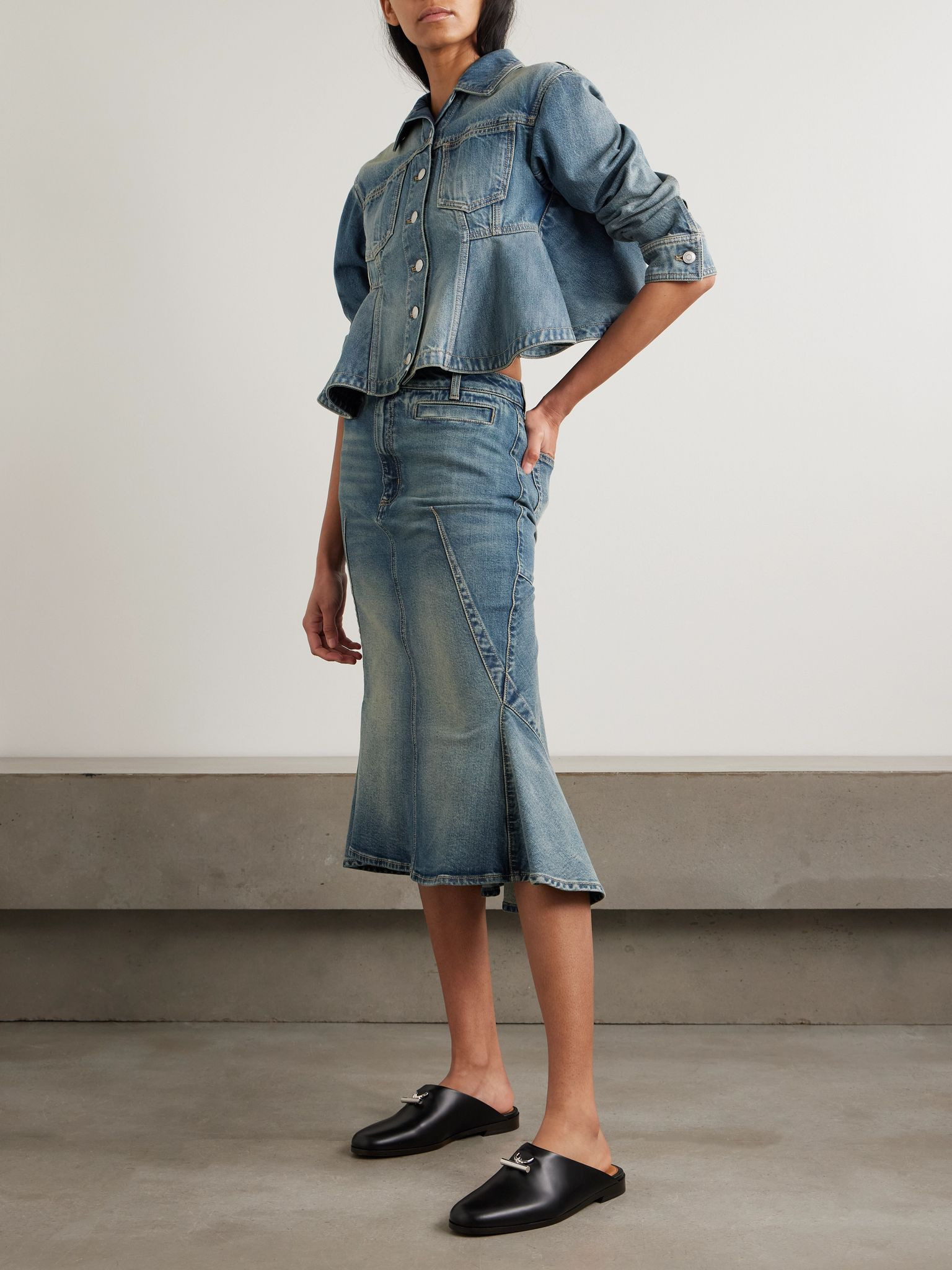 Paneled denim jacket Blue - 2