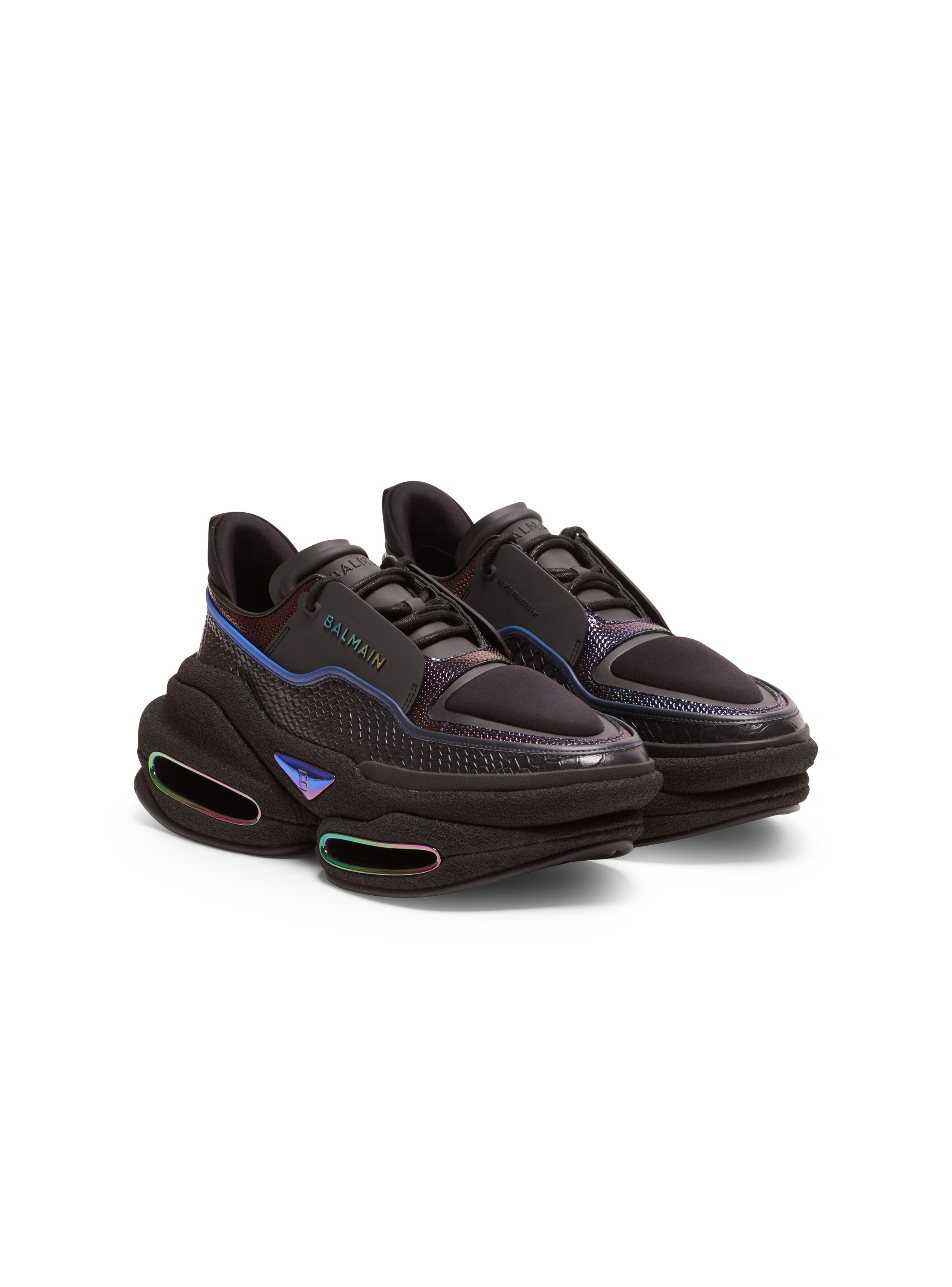 B-Bold low-top trainers in python-effect leather - 2