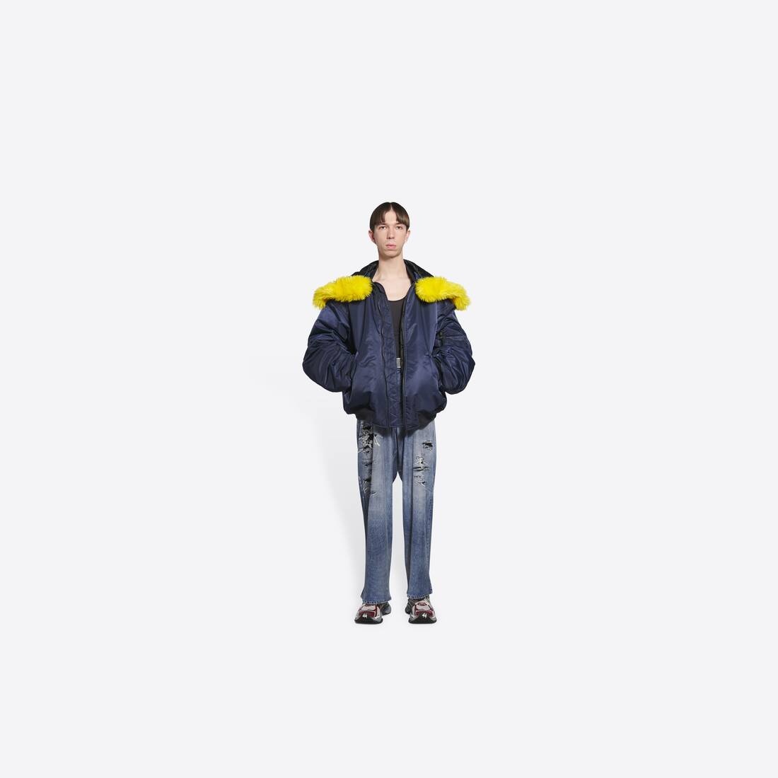 Men's Hooded Bomber in Blue - 3