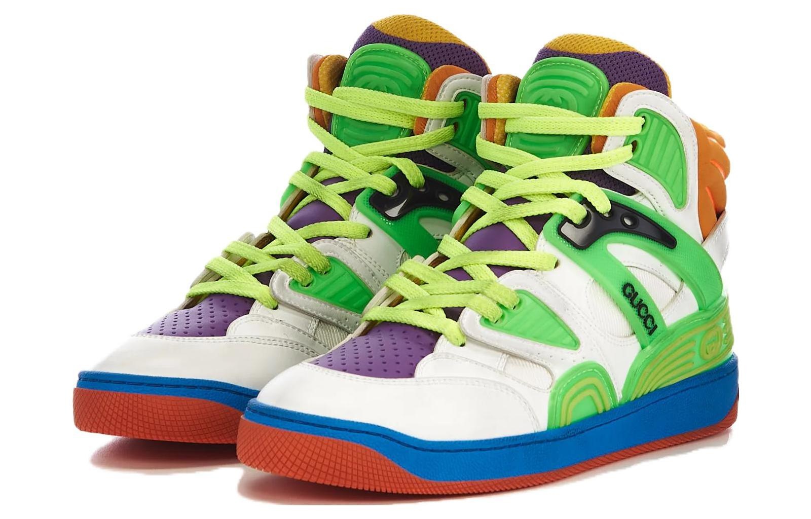 (WMNS) Gucci Basket High'White Green Purple' 661310-2SH80-9062 - 3