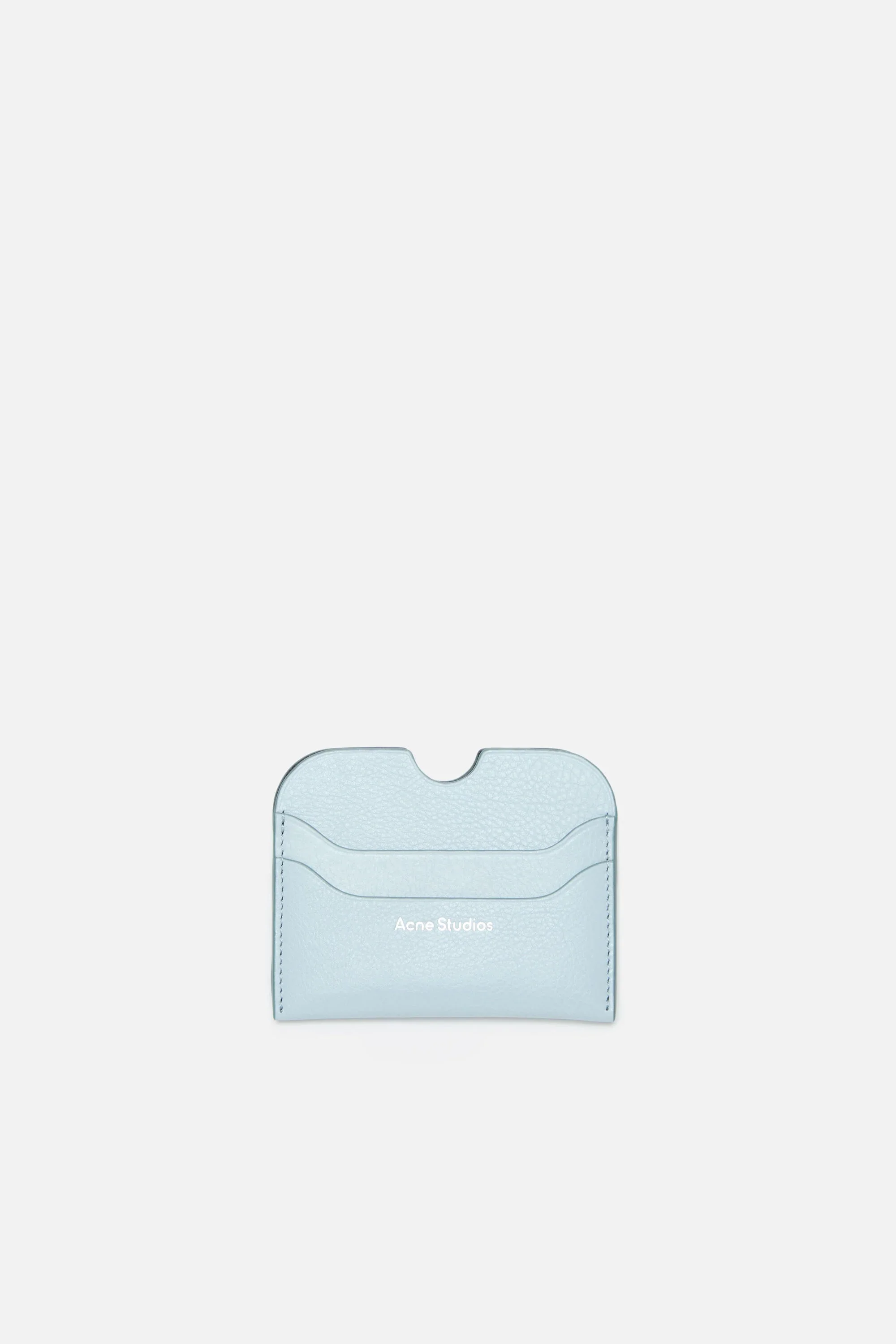 Leather card holder wallet - Dusty blue - 1