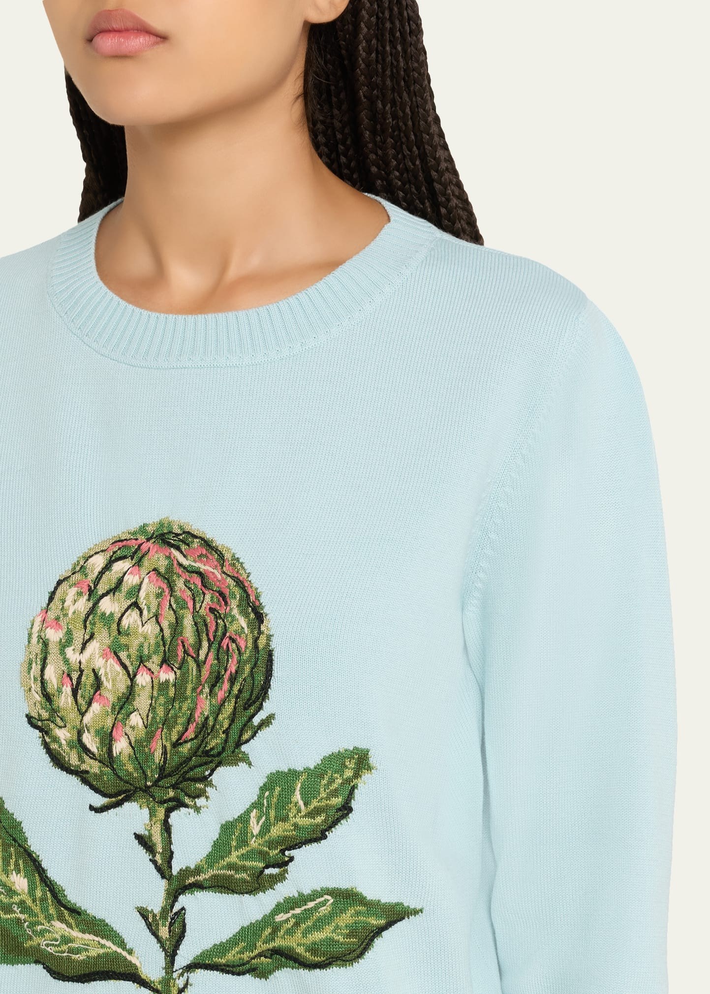 Artichoke Jacquard Wool Cashmere Pullover - 5