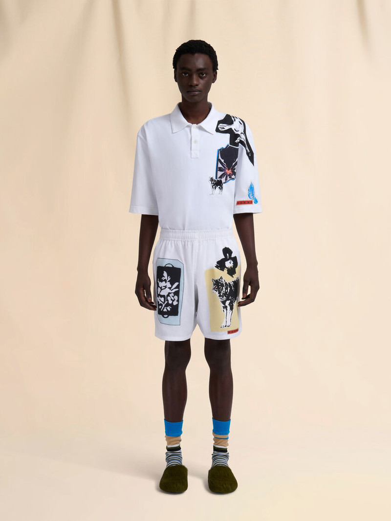 Marni WHITE POPLIN BERMUDA SHORTS outlook
