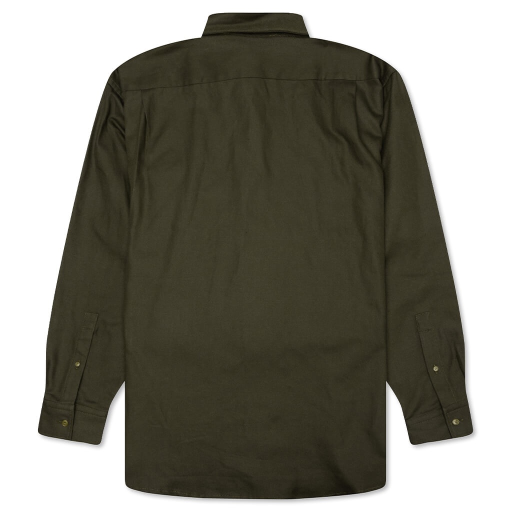 ACNE STUDIOS LINEN BLEND SHIRT - DARK OLIVE - 2