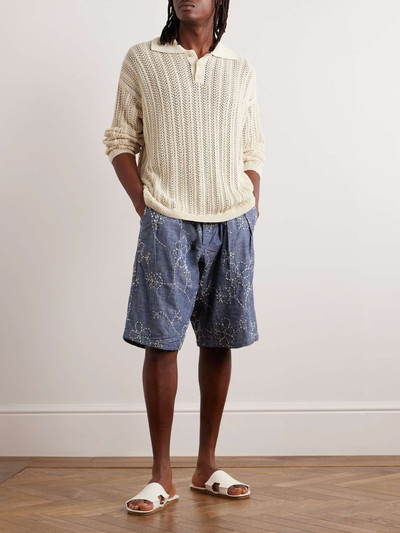 BODE Pointelle-Knit Cotton Polo Shirt outlook