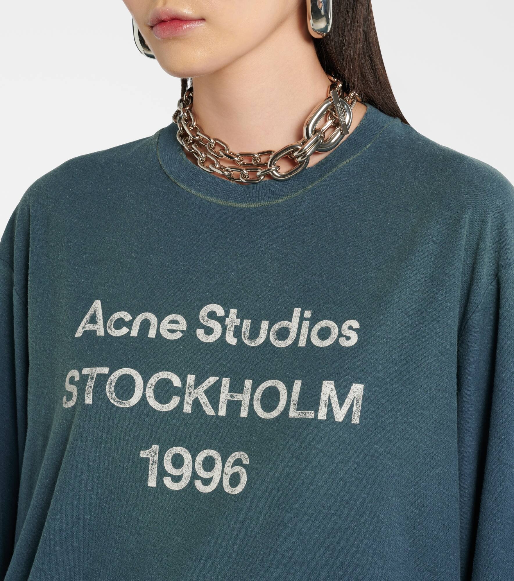 Logo distressed cotton-blend jersey T-shirt - 4
