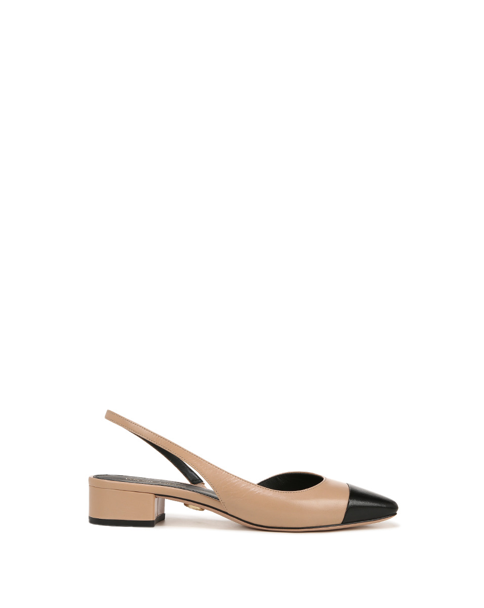 CECILE LEATHER CAP-TOE SLINGBACK - 8