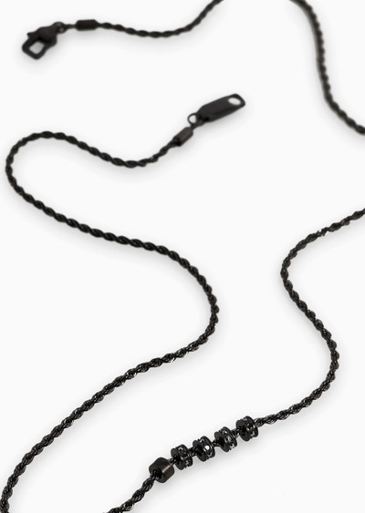 EMPORIO ARMANI Gunmetal Stainless Steel Chain and Rondelle Necklace outlook