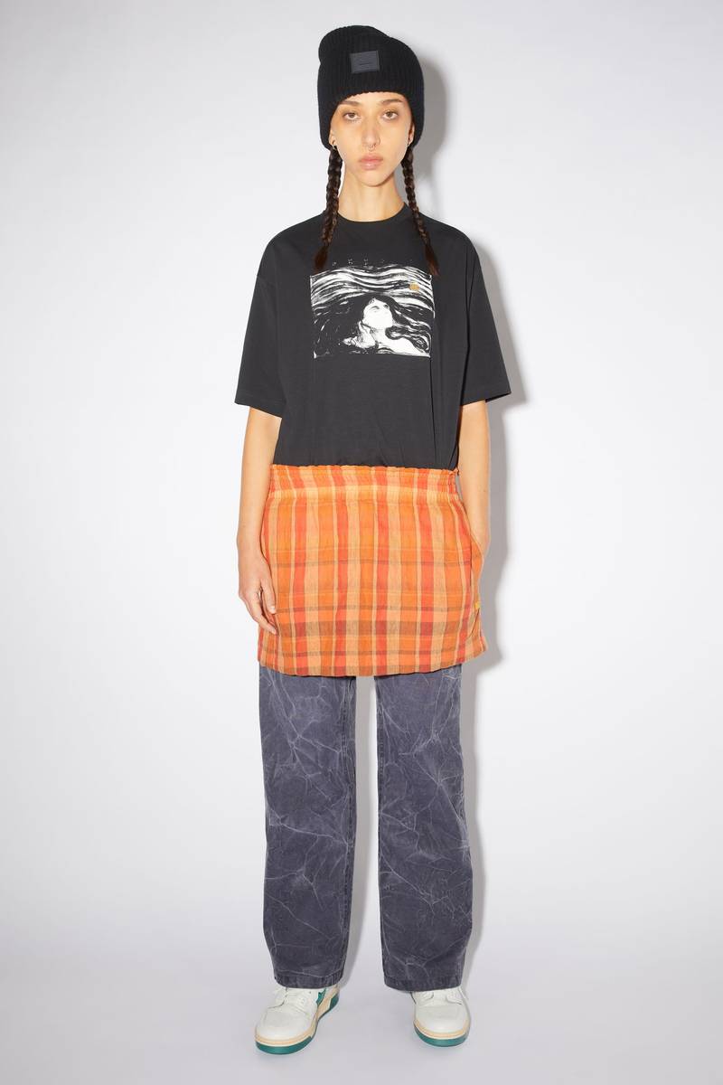 Acne Studios Flannel skirt - Brick red/apricot orange outlook