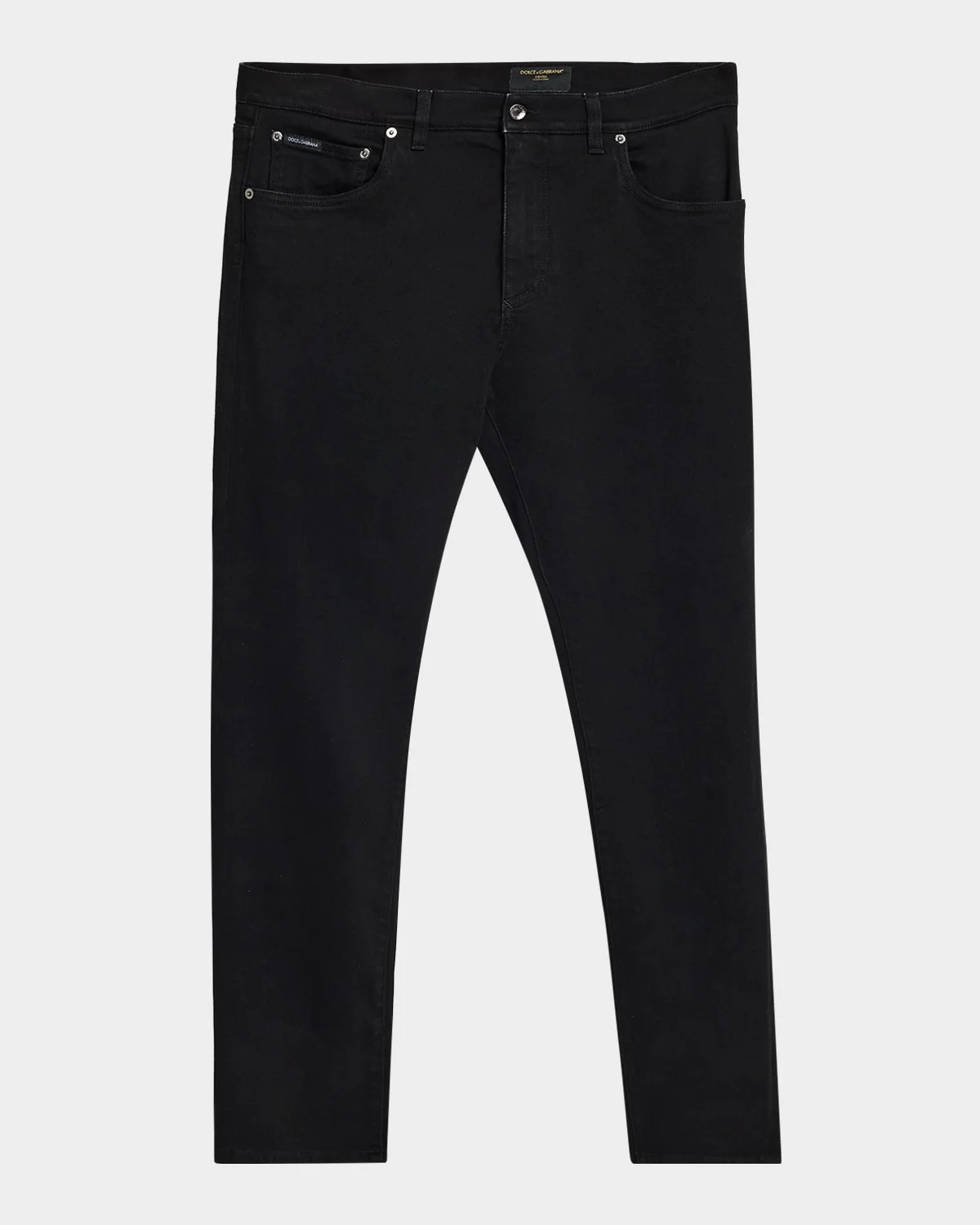 Men's Slim Fit Logo Plaque Five-Pocket Pants - 1