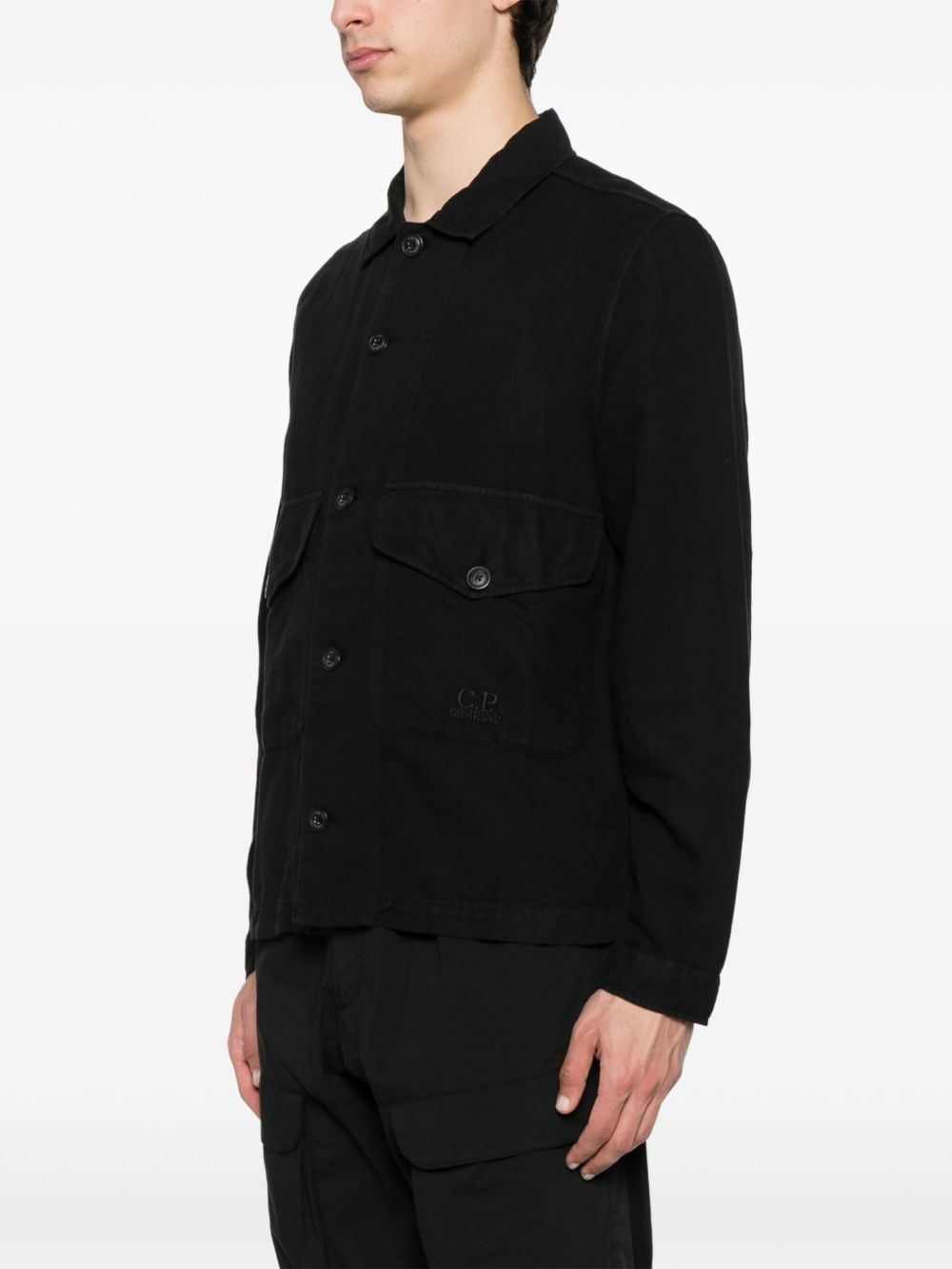 logo-embroidered shirt - 3